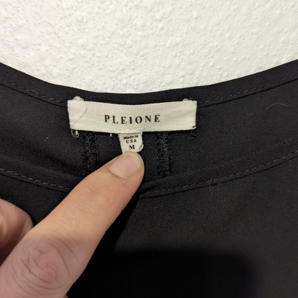 Pleione Black Sheer Blouse Women's Top - Picture 4 of 5